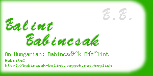 balint babincsak business card